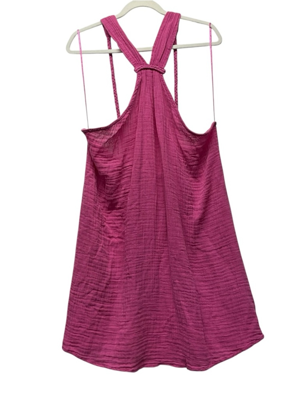 By Anthropologie Braided halter Mini Dress-Cover up Size XL Gauze 100%cotton